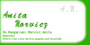 anita morvicz business card